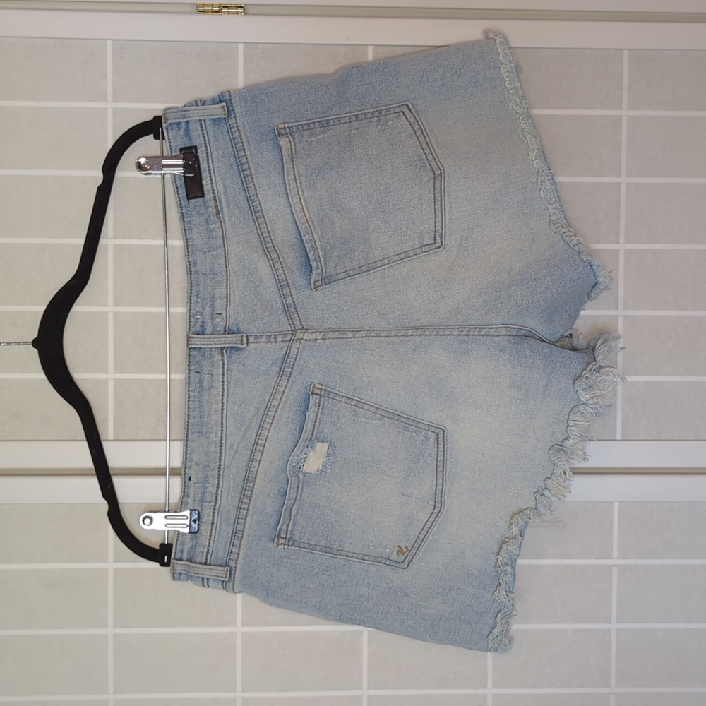 KUT From The Kloth Jane High Rise Women's Distressed Light Blue Denim Shorts - Picture 6 of 10